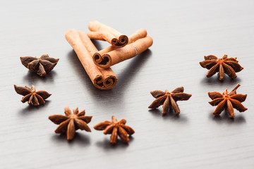 star anise and cinnamon sticks