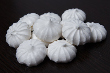 meringue on a dark table