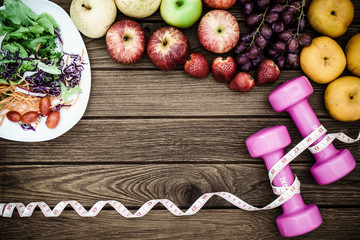Fitness, healthy fruits, Fresh healthy salad, diet and active li