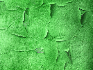 Green concrete crack wall texture background