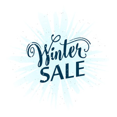 Vector illustration of calligraphy inscription winter sale