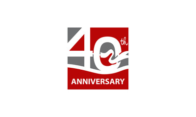 Forty Years Gift Box Ribbon Anniversary 