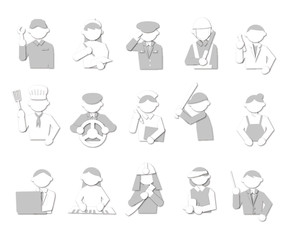 職業　人物　アイコン　グレー