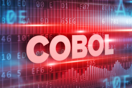 Cobol abstract concept blue text blue background