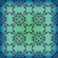 Seamless Oriental mandala motif. Hand painted texture background. Islam, Arabic, Indian, Ottoman ornament. Abstract flower. Decorative elements for design print