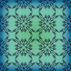 Tuinposter Seamless Oriental mandala motif. Hand painted texture background. Islam, Arabic, Indian, Ottoman ornament. Abstract flower. Decorative elements for design print © nastusha2407
