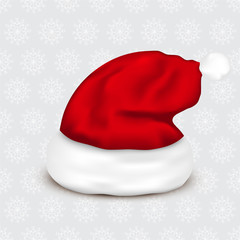 Santa Claus hat on christmas background