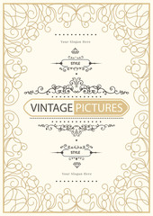 Monogram creative card template with flourishes ornament elements. Elegant design for cafe, restaurant, heraldic, jewelry, fashion. Hand drawn elements. curly and swirls vintage frame