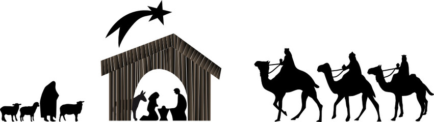 Weihnachtskrippe mit nahendem Besuch