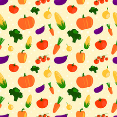Seamless vegetable pattern.
