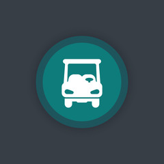 Golf cart icon, front view of car