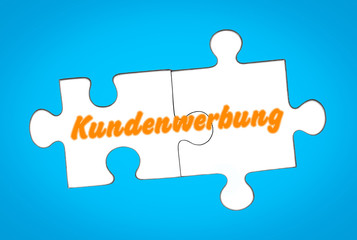 Kundenwerbung auf Puzzleteile