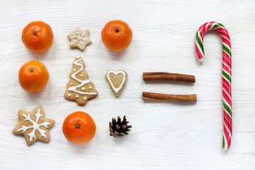  holiday crafting/ flat layout of the special items top view 