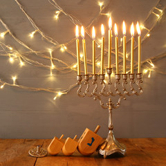 Image of jewish holiday Hanukkah with menorah