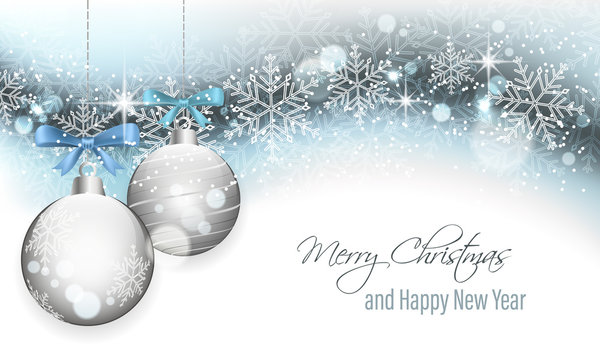 Merry Christmas and Happy New Year vector illustration.