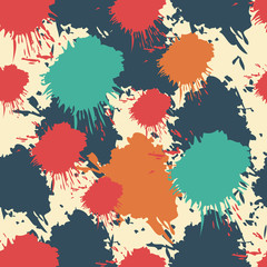 Seamless abstract color blots ink pattern colors
