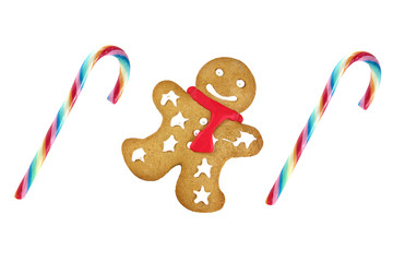 Christmas gingerbread on white background