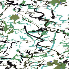 Vector seamless pattern with ink brush strokes.