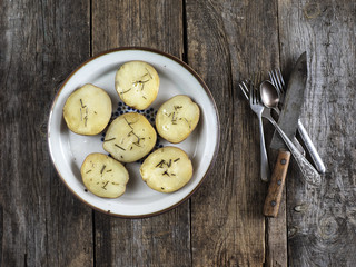 Baked potatoes with rosemary