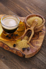 Caffè espresso con zucchero di canna