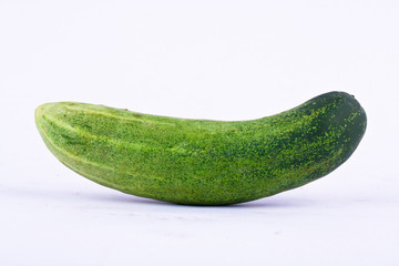 fresh green cucumbers on white background healthy vegetable food isolated
