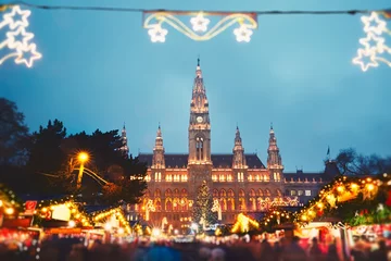 Gordijnen Kerstmarkt in Wenen © Chalabala