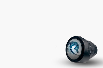 Camera Len with water