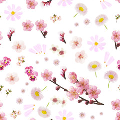 Obraz premium seamless floral pattern on a white background