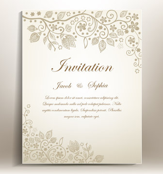 Floral hand-draw wedding invitation. a beautiful hand drawn wedding invitation ,suitable also for congratulation,greeting cards