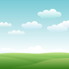 Landscape background with clouds