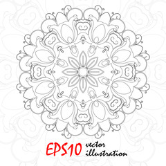 Vector antistress coloring book with geometric mandala.