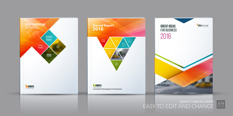 Business vector set. Brochure template layout, cover design annu
