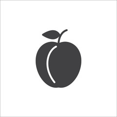 Plum icon vector, filled flat sign, solid pictogram isolated on white, logo illustration