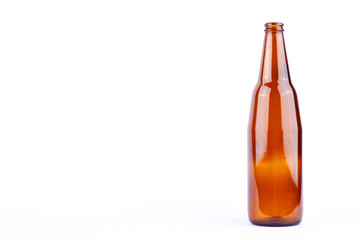 brown beer bottle for beer beverage party on white background drink isolated
