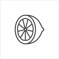 Lemon line icon, Citrus outline vector sign, linear pictogram isolated on white. logo illustration