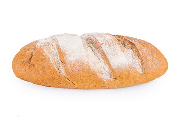 Wheat bread on a white background