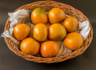 Oranges in basket