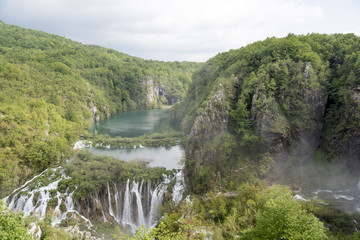 Obraz premium Plitvice Lakes national park waterfall, Plitvica, croatia
