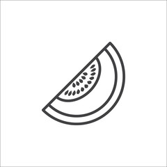 Melon line icon, outline vector sign, linear pictogram isolated on white. logo illustration