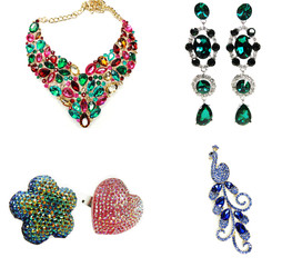 necklace with bright crystals jewelry