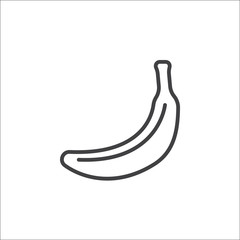 Banana line icon, outline vector sign, linear pictogram isolated on white. logo illustration