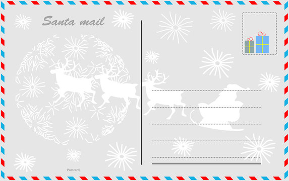 Santa mail. Vector design postcard.