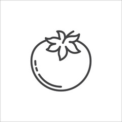 Tomato line icon, outline vector sign, linear pictogram isolated on white. logo illustration