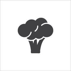 Broccoli icon vector, filled flat sign, solid pictogram isolated on white, logo illustration