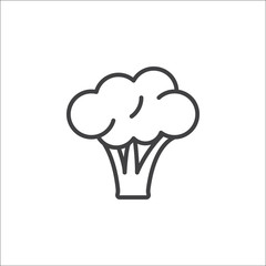 Broccoli line icon, outline vector sign, linear pictogram isolated on white. logo illustration