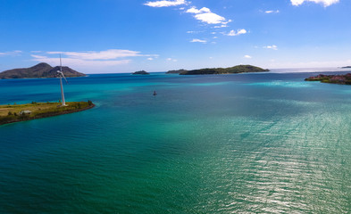 Seychelleninseln mit Windrad