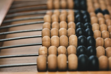 old wooden abacus close up