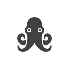 Octopus icon vector, filled flat sign, solid pictogram isolated on white, logo illustration
