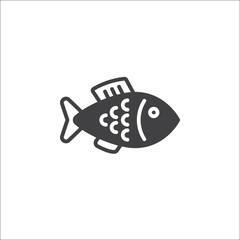 Obraz premium Fish icon vector, filled flat sign, solid pictogram isolated on white, logo illustration