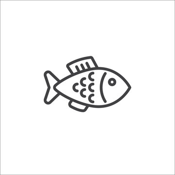 Fish line icon, outline vector sign, linear pictogram isolated on white. logo illustration